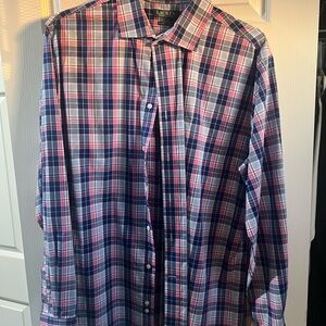 Men's Ralph Lauren Plaid Shirt - Blue and Red
